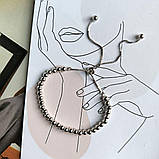 Срібний браслет Proba з без каменів, вага виробу 4,6 г (2183839) adjustable розмір, фото 3