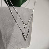 Срібне кольє Proba з фіанітами, вага виробу 3,43 г (2184010) 450500 розмір, фото 7