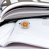 Срібне кільце Proba з натуральним золотистим кварцем 4.735ct, фіанітами, вага виробу 5,12 г (2165729) 18, фото 3