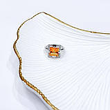 Срібне кільце Proba з натуральним золотистим кварцем 4.735ct, фіанітами, вага виробу 5,12 г (2165729) 18, фото 7