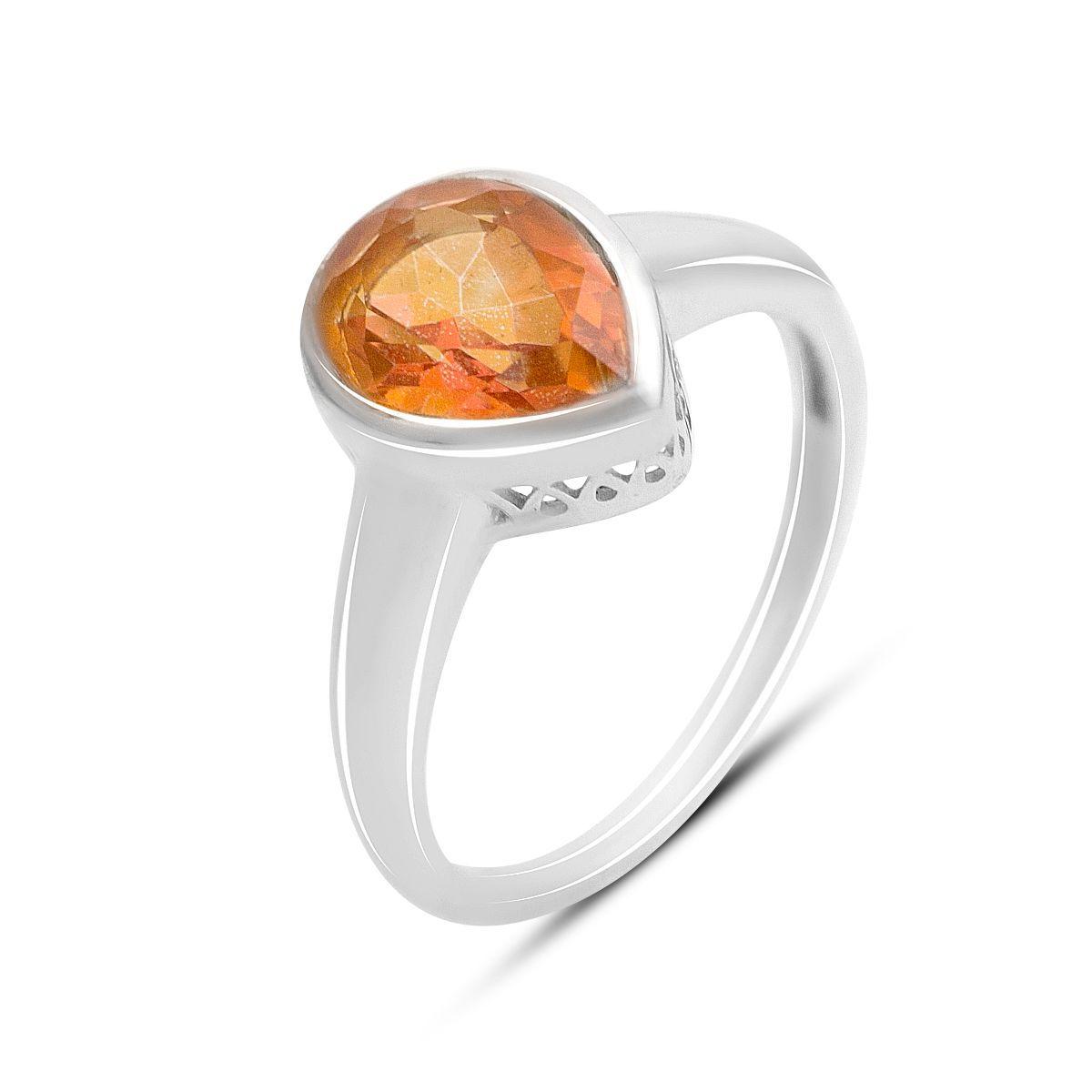 Срібне кільце Proba з натуральним золотом кварцом 1.787ct, вага виробу 2,99 г (2165743) 18 розмір, фото 1