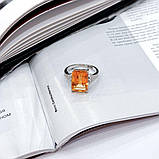 Срібне кільце Proba з натуральним золотом кварцом 7.153ct, фіанітами, вага виробу 5,35 г (2165767) 18, фото 2