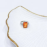 Срібне кільце Proba з натуральним золотом кварцом 7.153ct, фіанітами, вага виробу 5,35 г (2165767) 18, фото 4