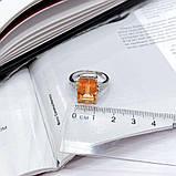 Срібне кільце Proba з натуральним золотом кварцом 7.153ct, фіанітами, вага виробу 5,35 г (2165767) 18, фото 5