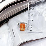 Срібне кільце Proba з натуральним золотом кварцом 7.153ct, фіанітами, вага виробу 5,35 г (2165767) 18, фото 6