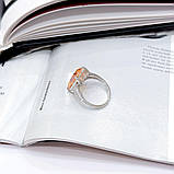 Срібне кільце Proba з натуральним золотом кварцом 7.153ct, фіанітами, вага виробу 5,35 г (2165767) 18, фото 7