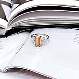 Срібне кільце Proba з натуральним золотом кварцом 2.783ct, фіанітами, вага виробу 4,02 г (2165798) 18.5, фото 3