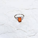 Срібне кільце Proba з натуральним золотом кварцом 2.783ct, фіанітами, вага виробу 4,02 г (2165798) 18.5, фото 6