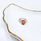 Срібне кільце Proba з натуральним золотом кварцом 2.783ct, фіанітами, вага виробу 4,02 г (2165798) 18.5, фото 7