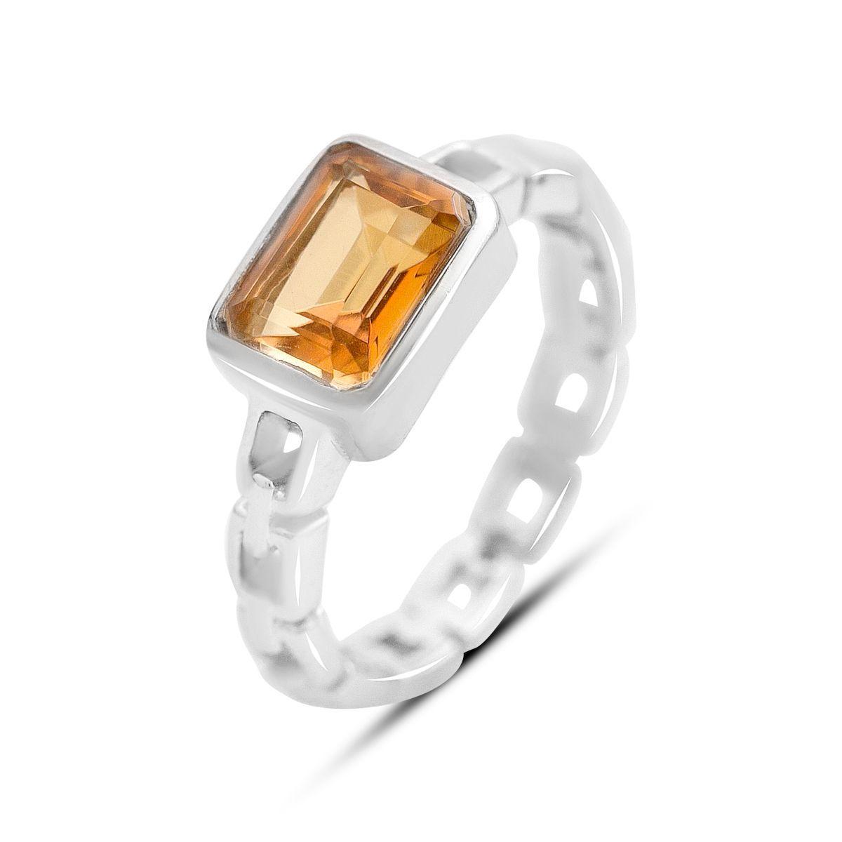 Срібне кільце Proba з натуральним золотом кварцом 1.725ct, вага виробу 3,57 г (2165804) 17.5 розмір, фото 1