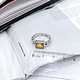 Срібне кільце Proba з натуральним золотом кварцом 1.725ct, вага виробу 3,57 г (2165804) 17.5 розмір, фото 3