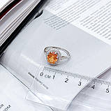 Срібне кільце Proba з натуральним золотом кварцом 2.973ct, фіанітами, вага виробу 3,59 г (2165866) 18, фото 3