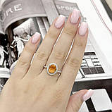 Срібне кільце Proba з натуральним золотом кварцом 2.973ct, фіанітами, вага виробу 3,59 г (2165866) 18, фото 5