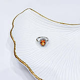 Срібне кільце Proba з натуральним золотом кварцом 2.973ct, фіанітами, вага виробу 3,59 г (2165866) 18, фото 7