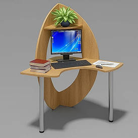 Комп'ютерний стіл XDesk-101 стильний ергономічний стіл для роботи та навчання з овальною стільницею