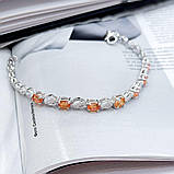 Срібний браслет Proba з натуральним золотом кварцом 3.46ct, вага виробу 8,91 г (2166597) 1720 розмір, фото 2