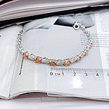 Срібний браслет Proba з натуральним золотом кварцом 3.46ct, вага виробу 8,91 г (2166597) 1720 розмір, фото 3