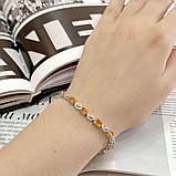 Срібний браслет Proba з натуральним золотом кварцом 3.46ct, вага виробу 8,91 г (2166597) 1720 розмір, фото 4