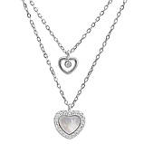 Срібне кольє Proba з натуральним перламутром, фіанітами, вага виробу 3,88 г (2184669) 400450 розмір, фото 2