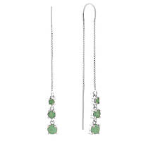 Срібні сережки Proba з натуральним смарагдом 1.567ct (2167440)