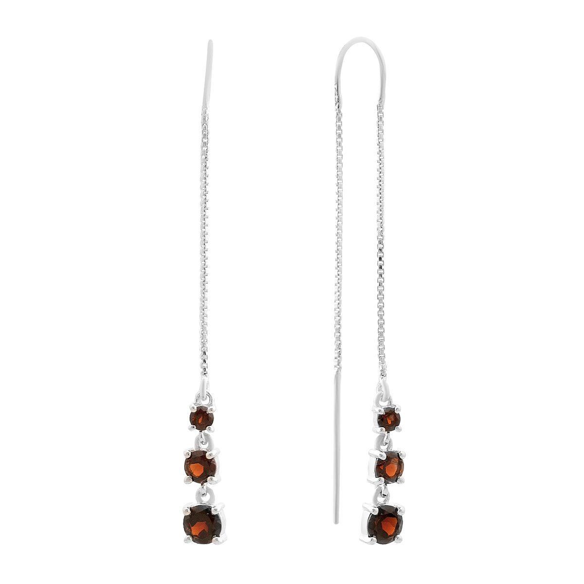 Срібні сережки Proba з натуральним гранатом 2.105ct (2167457), фото 1