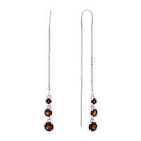 Срібні сережки Proba з натуральним гранатом 2.105ct (2167457)