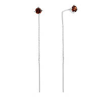 Срібні сережки Proba з натуральним гранатом 0.646ct (2167464)