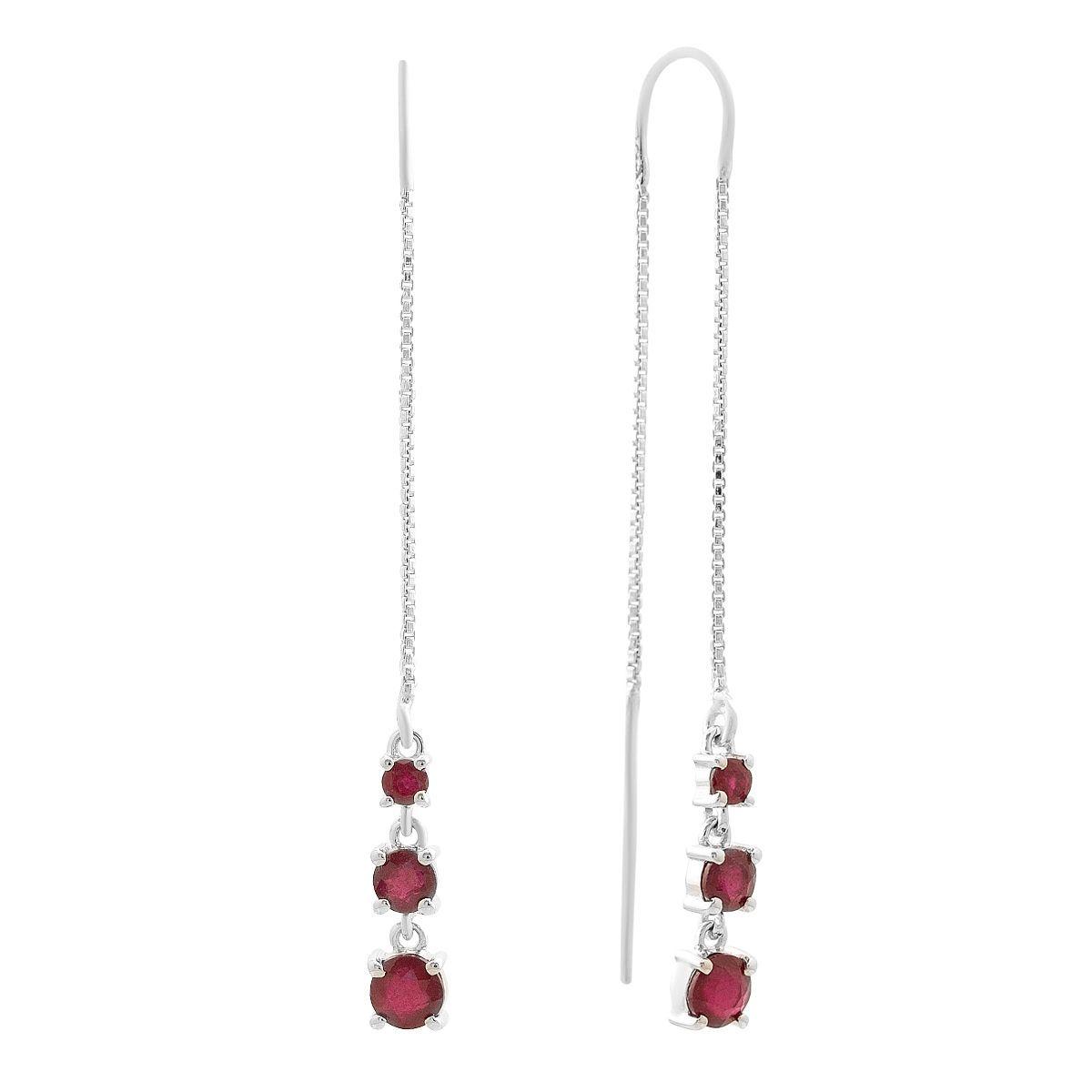 Срібні сережки Proba з натуральним рубіном 2.503ct (2167488), фото 1