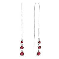 Срібні сережки Proba з натуральним рубіном 2.503ct (2167488)