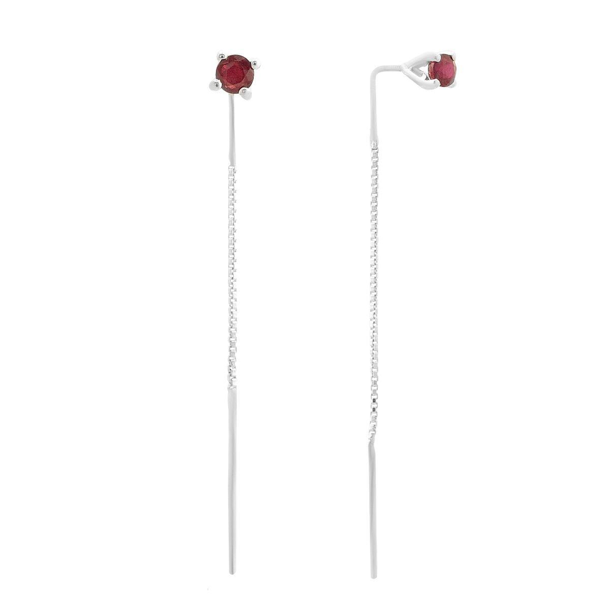 Срібні сережки Proba з натуральним рубіном 0.797ct (2167501), фото 1