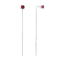 Срібні сережки Proba з натуральним рубіном 0.797ct (2167501)