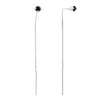 Срібні сережки Proba з натуральним сапфіром 0.81ct (2167556)