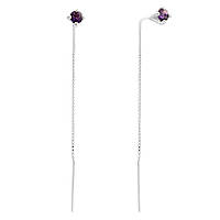 Срібні сережки Proba з натуральним аметистом 0.482ct (2167587)