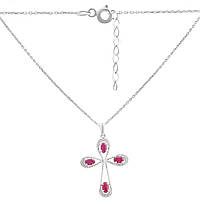 Срібне кольє Proba з натуральним рубіном 1.329ct, вага виробу 3,89 г (2167624) 450500 розмір