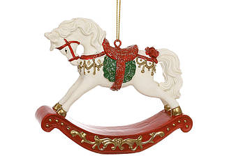 Ялинкова іграшка Символ року 2026 Конячка-гойдалка 9.5 см