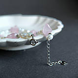 Срібний браслет Proba з натуральним кварцем, перлами барчичним, вага виробу 6,84 г (2184829) 1720 розмір, фото 3