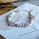 Срібний браслет Proba з натуральним кварцем, перлами барчичним, вага виробу 6,84 г (2184829) 1720 розмір, фото 5