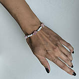 Срібний браслет Proba з натуральним кварцем, перлами барчичним, вага виробу 6,84 г (2184829) 1720 розмір, фото 6