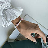 Срібний браслет Proba з натуральним кварцем, перлами барчичним, вага виробу 6,84 г (2184829) 1720 розмір, фото 7