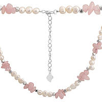 Срібне кольє Proba з натуральними перлами барочним, кварцем, вага виробу 19,7 г (2184898) 400450 розмір