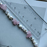 Срібне кольє Proba з натуральними перлами барочним, кварцем, вага виробу 19,7 г (2184898) 400450 розмір, фото 4