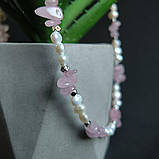 Срібне кольє Proba з натуральними перлами барочним, кварцем, вага виробу 19,7 г (2184898) 400450 розмір, фото 5