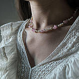 Срібне кольє Proba з натуральними перлами барочним, кварцем, вага виробу 19,7 г (2184898) 400450 розмір, фото 7