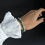 Срібний браслет Proba з натуральними перлами барочним, зеленим жадеїдом, вага виробу 6,93 г (2184966) 1821, фото 7