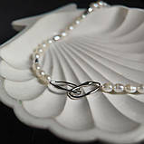 Срібне кольє Proba з натуральними перлами барочним, вага виробу 13,1 г (2184997) 550 розмір, фото 4