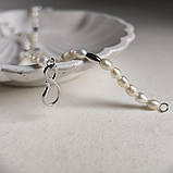 Срібне кольє Proba з натуральними перлами барочним, вага виробу 13,1 г (2184997) 550 розмір, фото 5