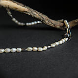 Срібне кольє Proba з натуральними перлами барочним, вага виробу 13,1 г (2184997) 550 розмір, фото 6