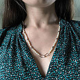 Срібне кольє Proba з натуральними перлами барочним, вага виробу 13,1 г (2184997) 550 розмір, фото 8