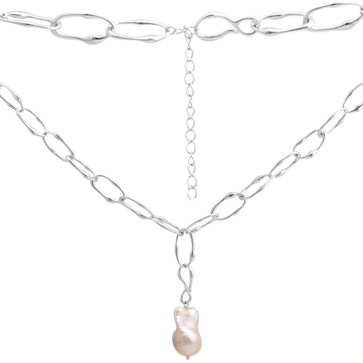 Срібне кольє Proba з натуральними перлами барочним, вага виробу 23,4 г (2185000) 500 розмір, фото 1