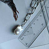 Срібне кольє Proba з натуральними перлами барочним, вага виробу 23,4 г (2185000) 500 розмір, фото 5